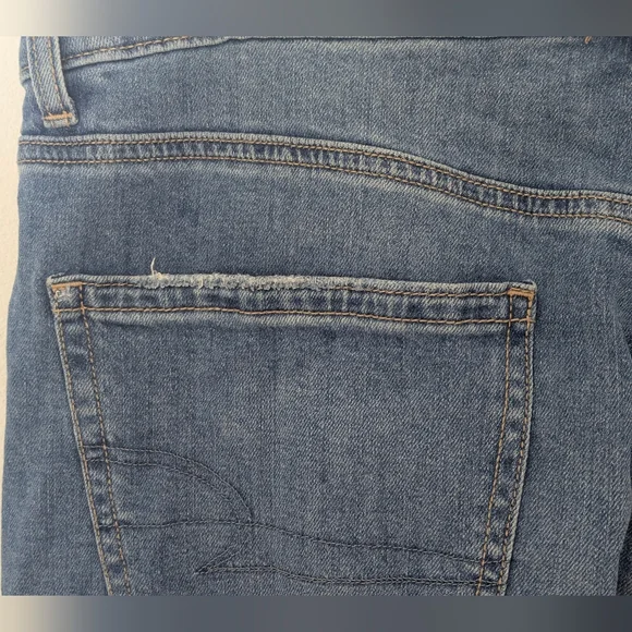 American Eagle Women's Stretch Super High-Waisted Baggy Wide-Leg Jean Size 14 R - Picture 6 of 14